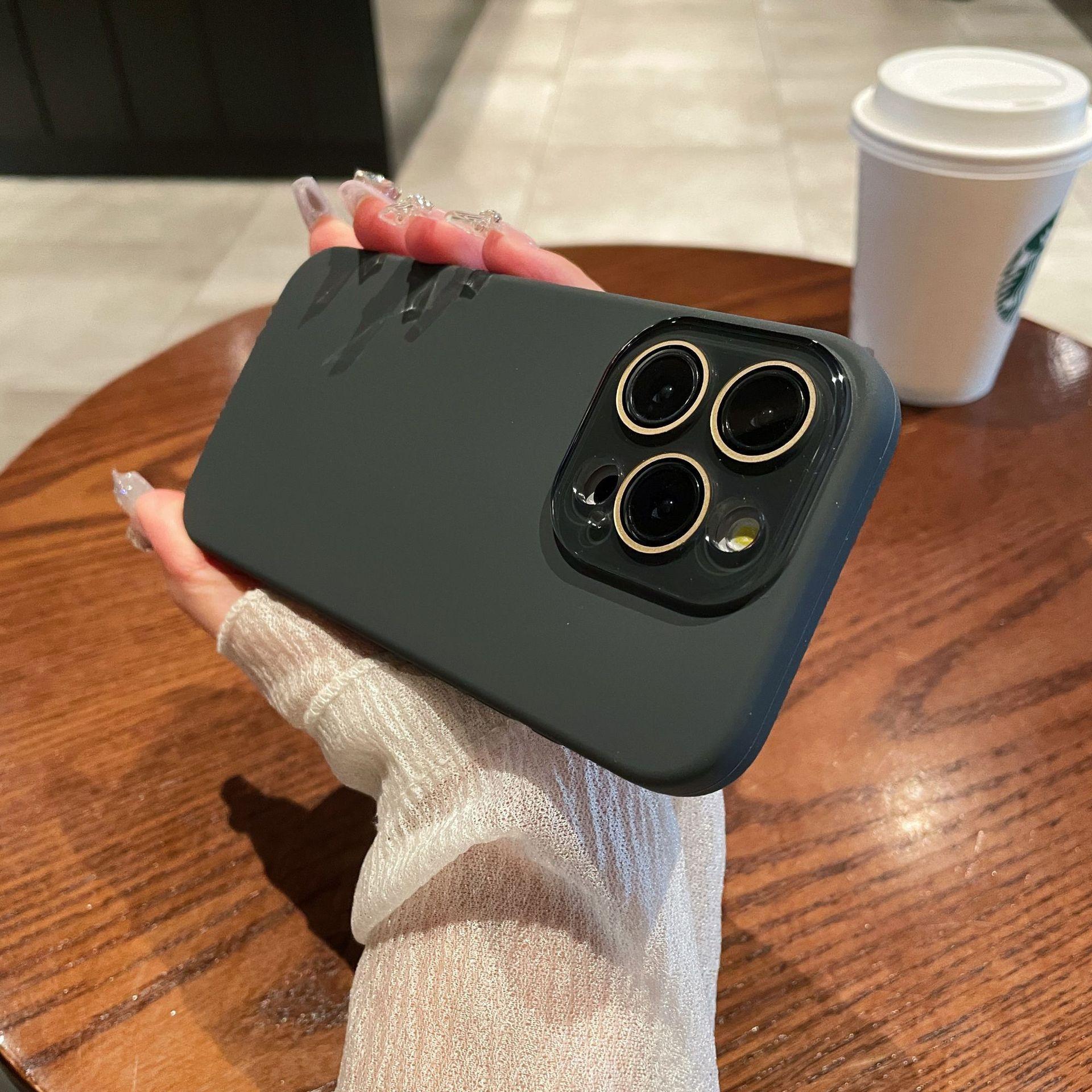 

Рідкі силіконові чохли для телефону для IPhone16promax та Всеохоплюючі чохли для телефону з вбудованою плівкою для об єктива для Apple 15 iPhone12promax