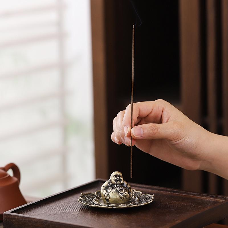 Retro Seat Maitreya Buddha Incense Line Incense Burner Home Incense Tray Indoor Incense Plate Incense Burner