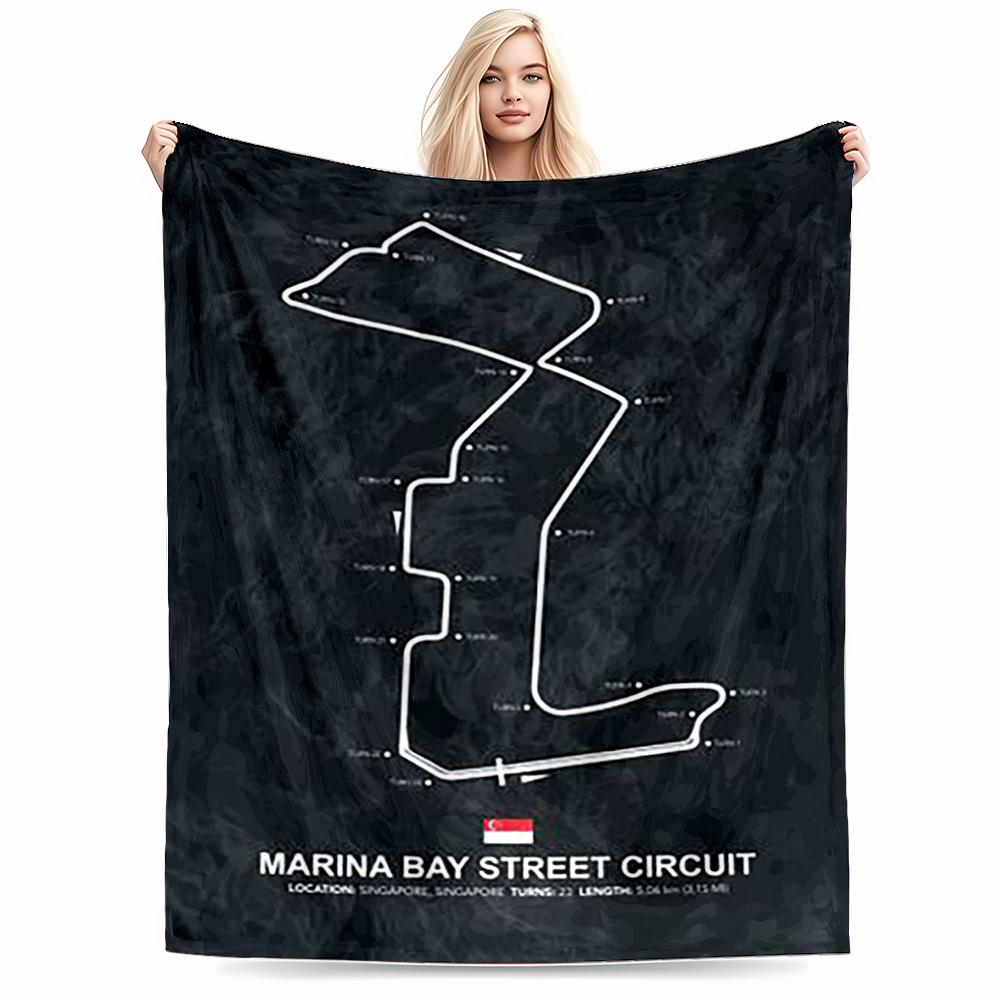 Marina Bay Circuit Map Keep warm:Flannel blanket for bedroom, living room, sofa, and nap