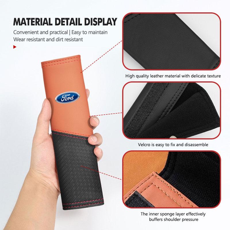 PPWE7 Car Seat Belt Shoulder Protector Pad Auto Accessories For Ford Escape Ecosport Fusion Explorer Expedition Taurus
