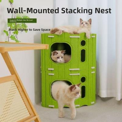 Casa de Gato Tudo-em-Um com Buracos Arranhador de Gato Estilo Japonês Estrutura de Escalada para Gatos Móveis para Gatos