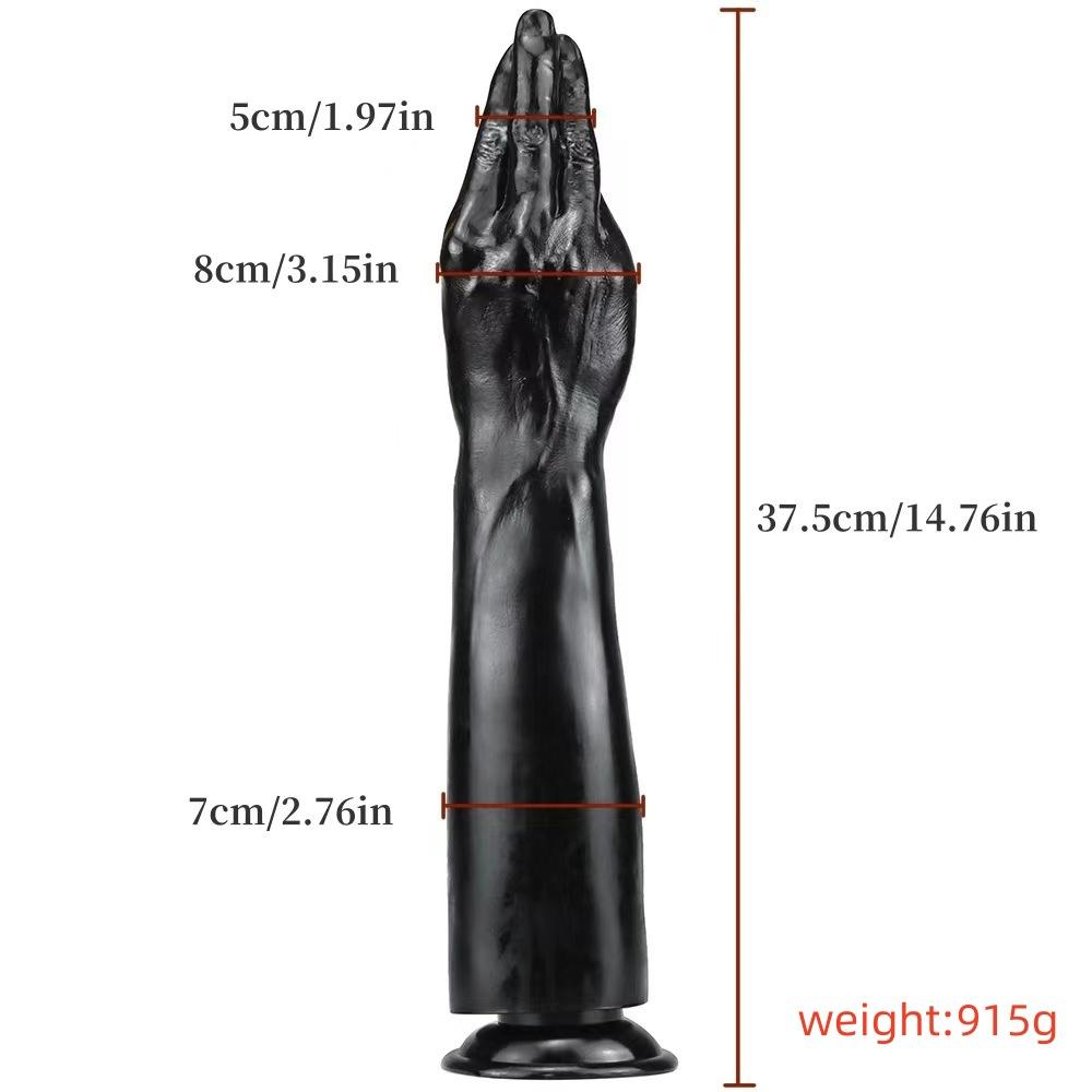 Realistic Long Hand Dildo for Men And Women Black Lifelike Butt Plug with Strong Suction Cup Huge Anal Stretching Plug