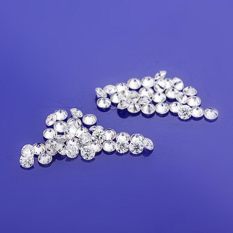 Round D Color Moissanite 80 Pcs 1.20 mm VVS1 Excellent Certified Gemstone Lot