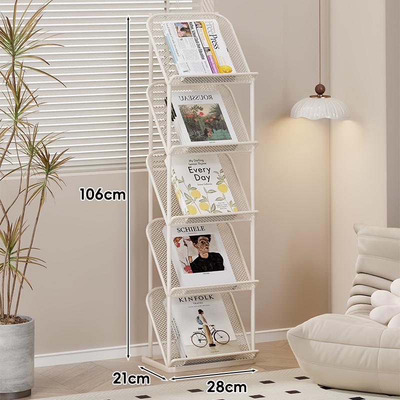 Floor-Standing Wrought Iron Magazine & Brochure Display Rack
