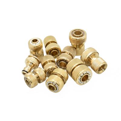 1/2'' 3/4'' 5/8" 1'' Messinghahn Schnellverbinder 16mm 20mm Kupfer Schlauchkupplungsadapter Garten Bewässerungspistole Wasserstopp-Fittings