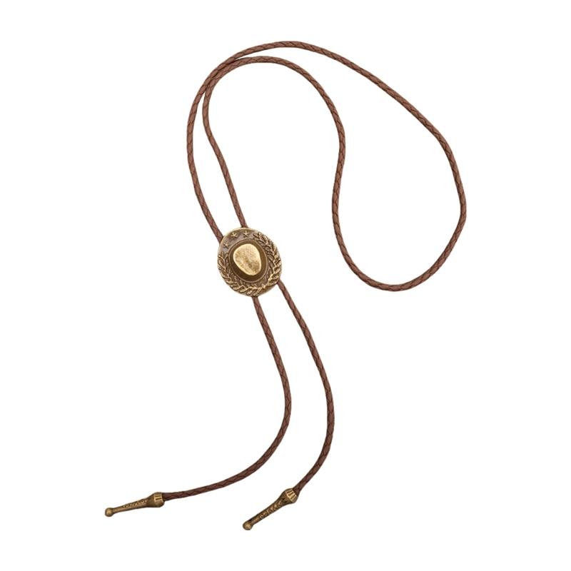 Bolo Tie for Men Star Hat Pendant Cowboy Bolo Ties Formal Shirt Accessory Vintage Bolo Tie Classical Country Necklace