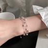Elegant Pearl Bracelet Women Minimalist Geometric Design Stackable Pink Tone Lightweight Luxury Everyday Jewelry