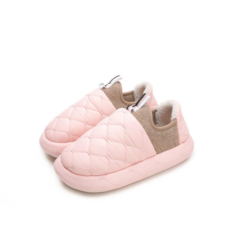 Winter indoor home warmth non-slip waterproof cotton slippers women's winter outer wear bag and cotton slippers men