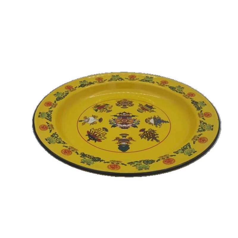 

ZISIZ Eight Auspicious Enamel Divided Plate