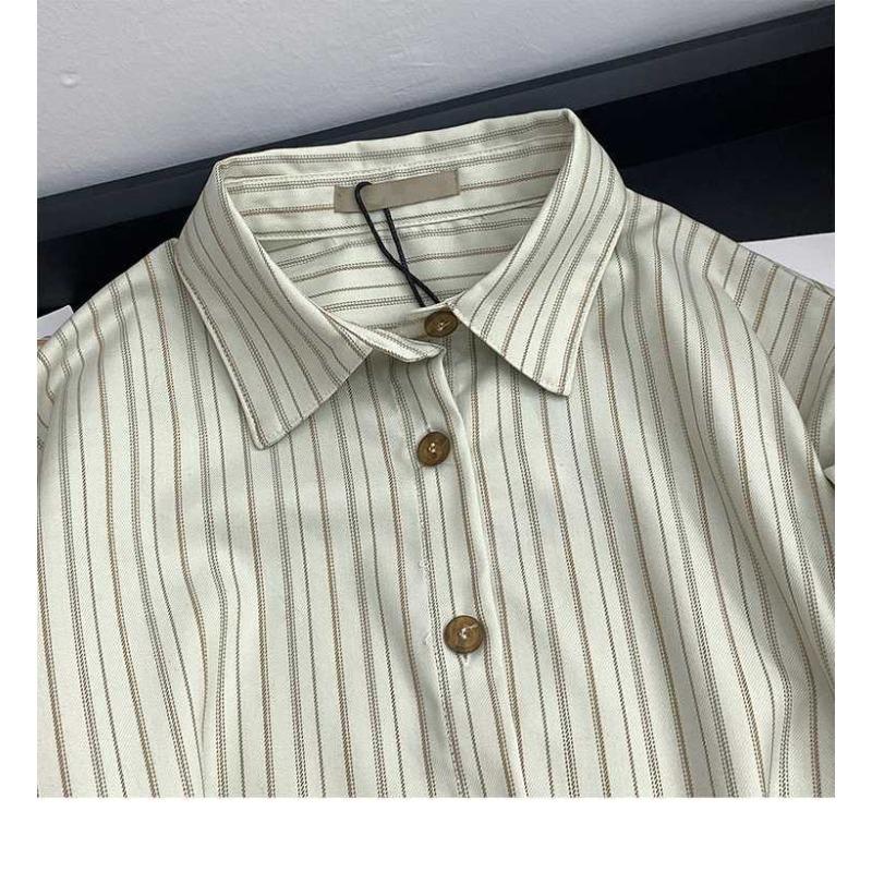 Spring Autumn Niche Design Sense Striped Small Loose Shirt Blouses & Shirts
