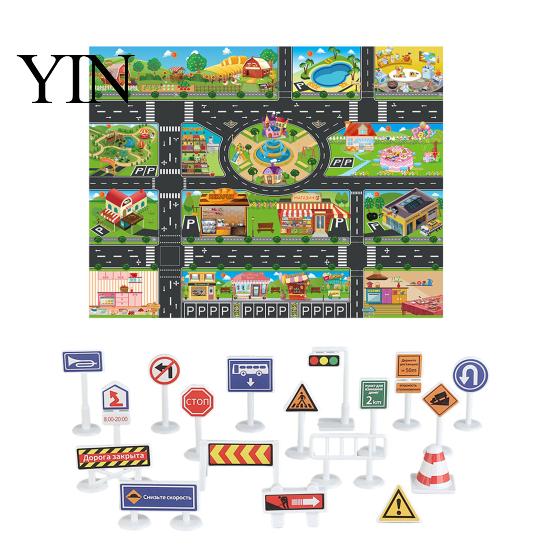 Portable Car Play Mat for Travel 51" X 39" Kids Rug Playroom Classroom, Educational Town City Road Washable Games Traffic Mat, Non Slip Carpet