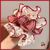 2/3Pcs High End Red Cute Dot Plaid Scrunchies For Women Girls Soft Elastic Hair Ties Hair Accessories