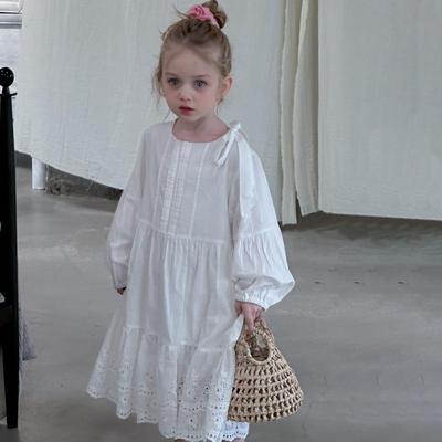 Mädchen Spitzenrand Prinzessinnenkleid - Stilvoll Französisch Frühling/Herbst 2025
