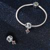 Halloween Party Copper Gothic Cute Skeleton With Rose Beads Fit Charms Diy Bracelet For Jewelry Making Women Gift