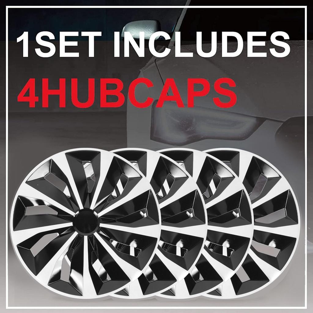 Set of 4 R15 Wheel Trims, 15 Wheel Caps, Steel Rim Decorative Caps, Rim Covers for Most Car Brands