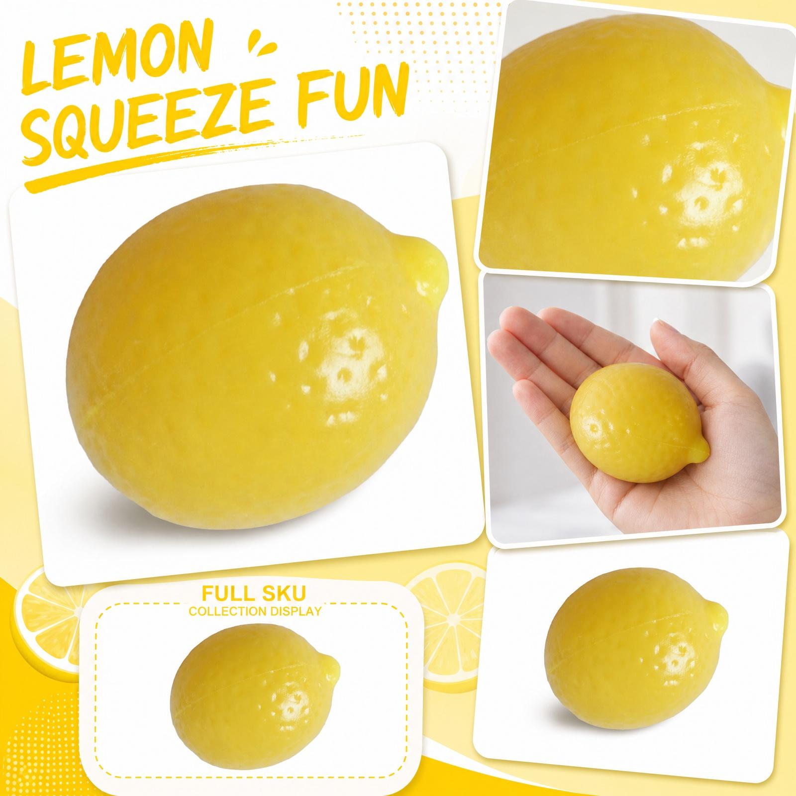 Lemon Shape Ball Stress Toy for Hand Exercise and Sensory Relaxation Squeezing Stress Ball for Office and Home Use One Size жёлтый