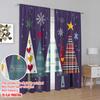 2 Stück, 2D-Flachdruck Beliebte Vorhänge Weihnachtsbäume Winterurlaub (2) Polyester Fabrik (ohne Stange) Festlich Perfekt für