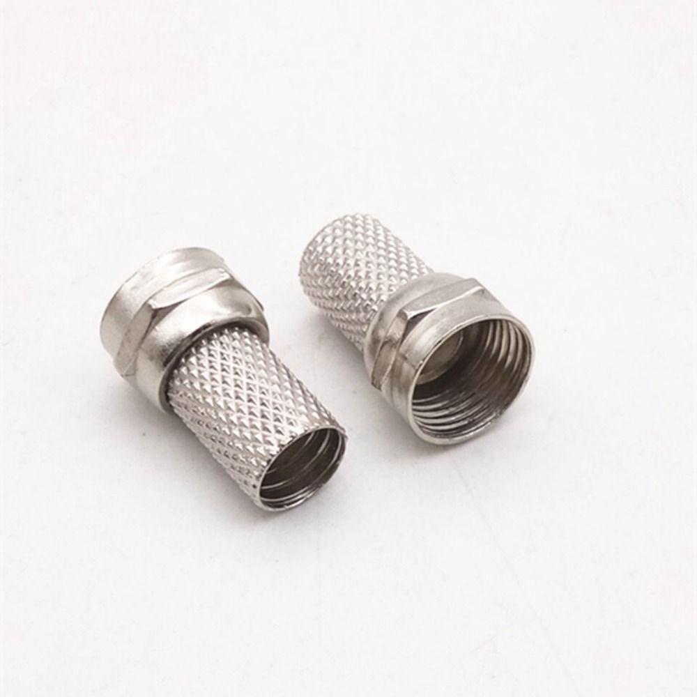 10Pcs 75-5 F Type Coaxial Adapter Copper Coax Cable Quick Connector  for RG6 Coax Cable Installation