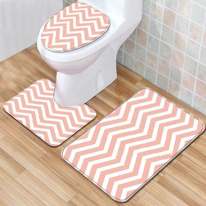 Toilet Floor Mat Three-Piece Bathroom 3-Piece Carpet Doormat Mat