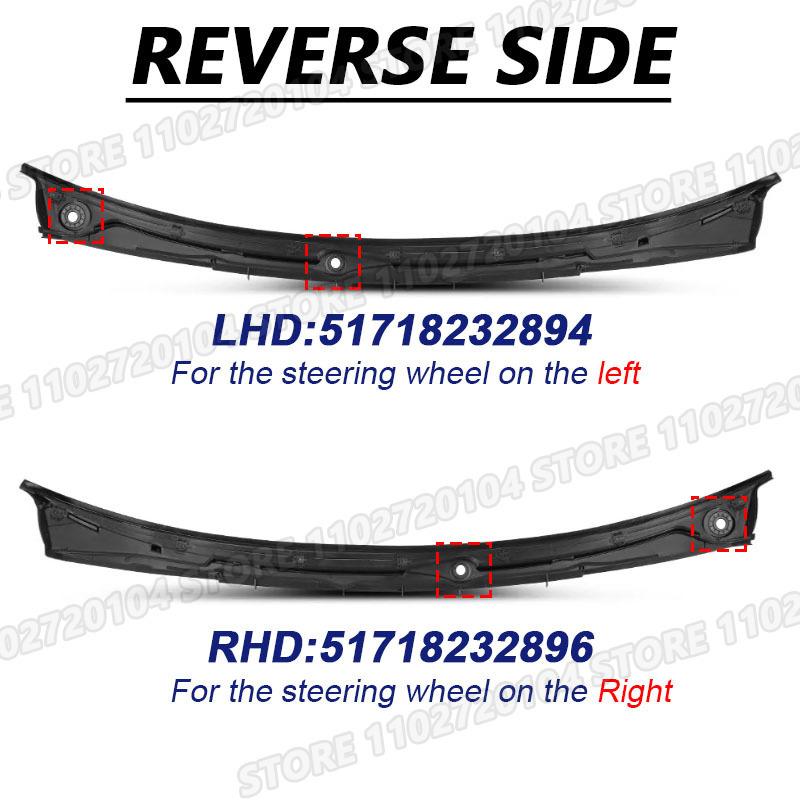 for E46 2 Door 1999-2006 Coupe BMW Windshield Wiper Cowl Panel Cover LHD 323Ci 325Ci 328Ci 330Ci M3 51718232894, RHD 51718232896