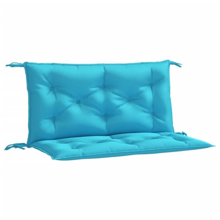 VidaXL Coussins de banc de jardin lot de 2 turquoise 100x50x7 cm tissu 361677