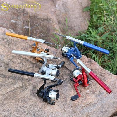 Fishing Combos Telescopic Mini Pocket Fishing Rod Metal Baiting Casting Fishing Reel Tackle Set