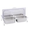 Stainless Steel Food Pan Rack with PC Double Flip Lid