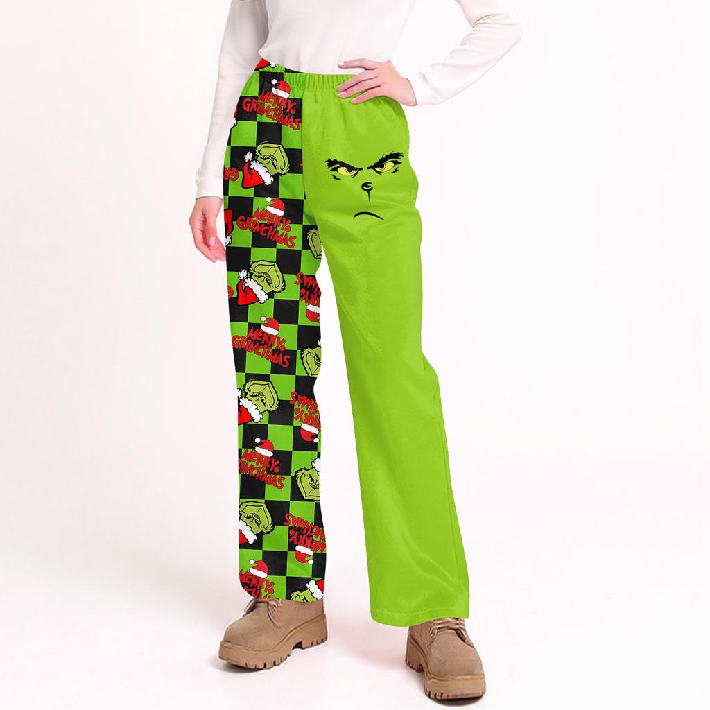 Dames Myke Komfortable Pyjamasbukser Damer Casual Trykk Hjemmebukser Vinter