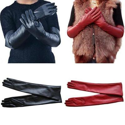 Damen Lange Ellenbogenhandschuhe Abendparty Lederhandschuhe Modehandschuhe