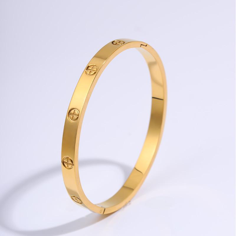 Classic titanium steel bracelet for women, popular fashion light luxury bracelet, ten diamond gold bracelet for girlfriends