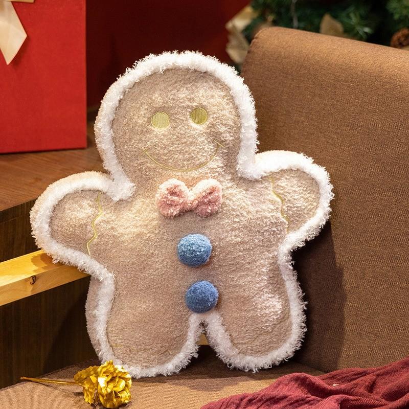 Gingerbread Man Plush Toy With Super Soft Short Plush For Christmas Scene Decor And Gift