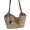 Canvas Leopard Print Large Capacity Crossbody Bag For Daily Fashion And Short Trips