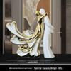 European Light Luxury White Gold Ceramic Couple Figurines for Living Room and Wine Cabinet Decor