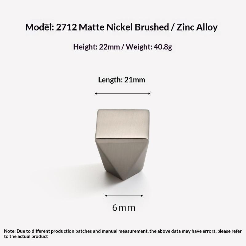 Geometric Design Drawer Cabinet Door Single-Hole Square Handles Solid Zinc Alloy Simple Furniture Wardrobe Small Handle