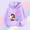 Gabbys Dollhouse Girl Hoodies Cute Letter A-Z Hooded Sweatshirt Cartoon Children Sportwear Autumn Kids Pullover Toddler Clothing