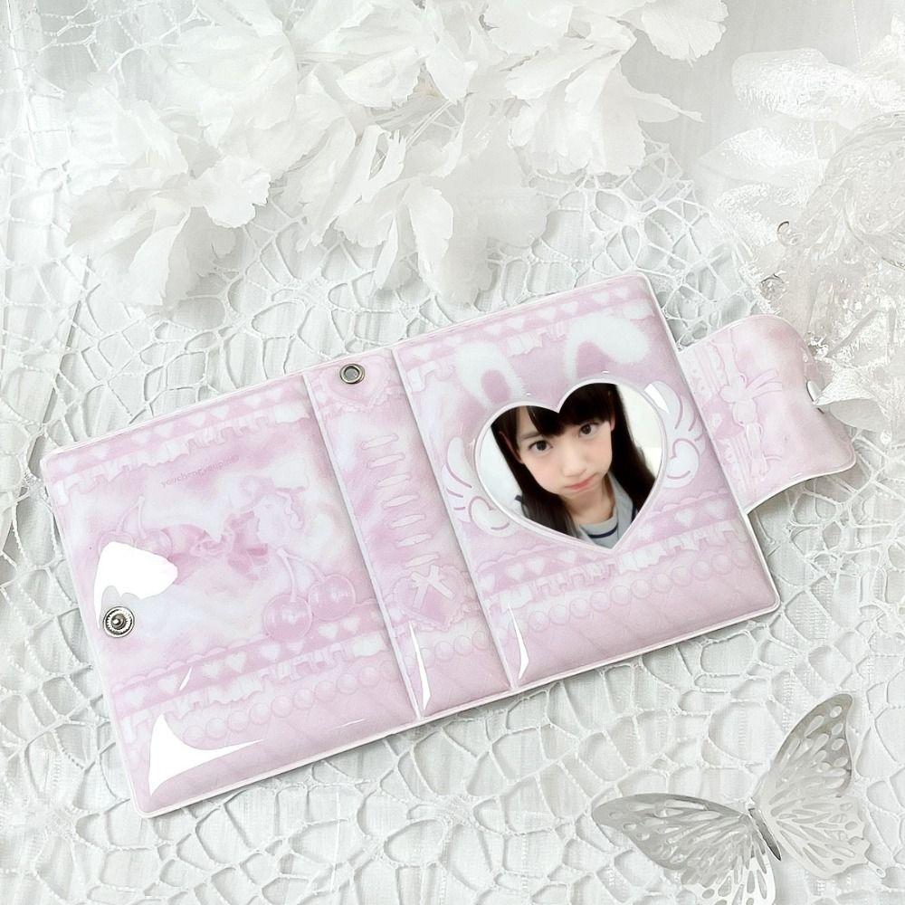 Cute Pink Photo Album Cartoon Angel Bunny 32 Photocards Photo Card Storage Idol Photo Storage Protection Idol Card Collect Case