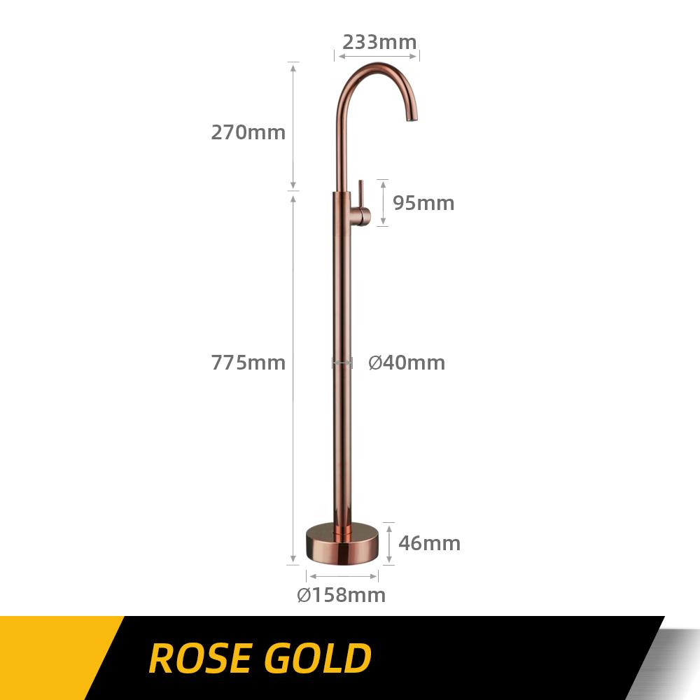 Bathroom Faucet Matte Black Bathtub Shower Faucet Round Floor Stand Mixer Single  Handle Hot Cold Water Tap Bagnolux