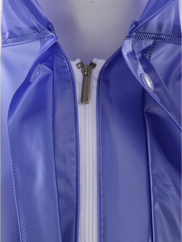 One Piece Waterproof Hooded Jumpsuit Rainwear Front Zipper and Button Fastening Drawstring Hood for Men Women Outdoor Work
