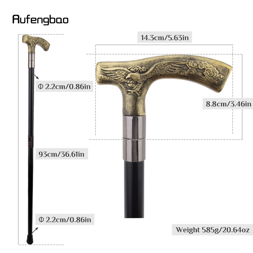 Yellow Resin Eagle Walking Cane Fashion Decorative Steel Stick Gentleman Elegant Cosplay Cane Knob Crosier 93cm