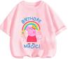 New Design Kids Tee Cute Cartoon Print Summer Casual Crew Neck Street Wear Peppa Pig Boys Girls 3 14