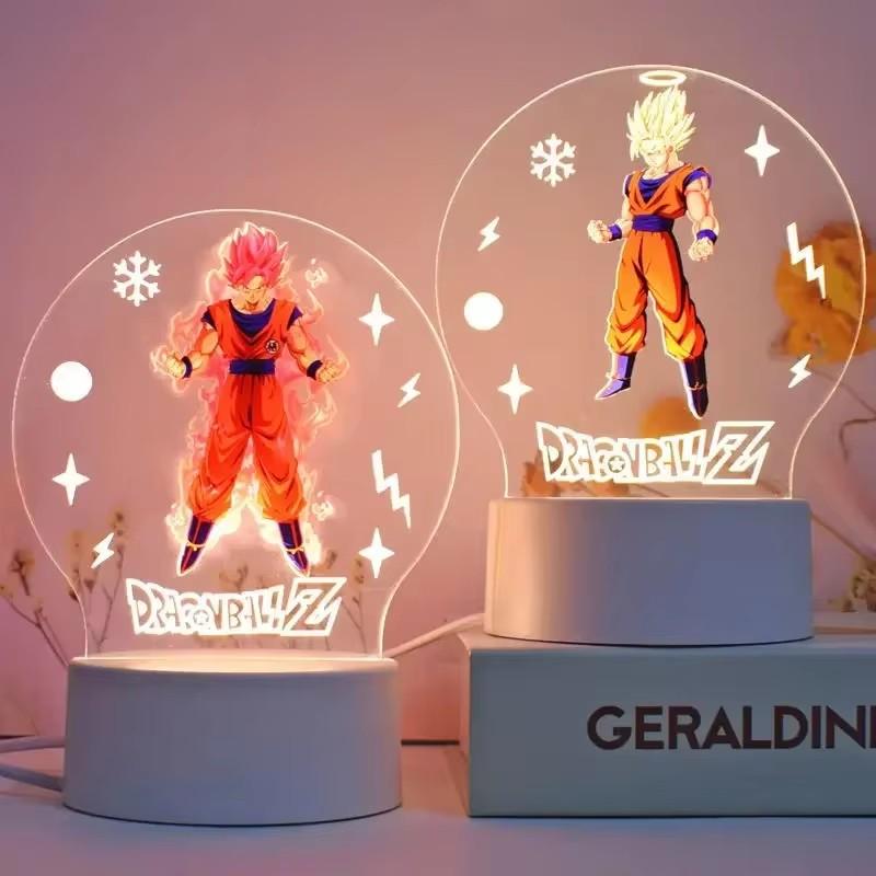 Dragon Ball Night Light Series Animation Figures 3d Ornaments Goku Cartoon Stand Table Lamp Desktop Decoration Xmas Gifts