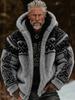 Men S Flannel Hooded Zip Up Sweatshirt 3d Print Winter Warm