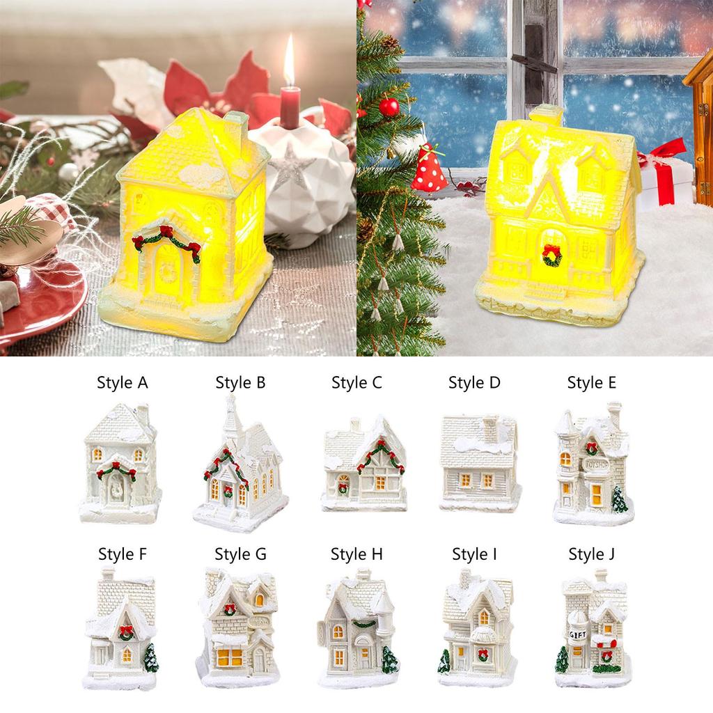 Christmas Glowing House Christmas Ornaments for Office New Year Balcony