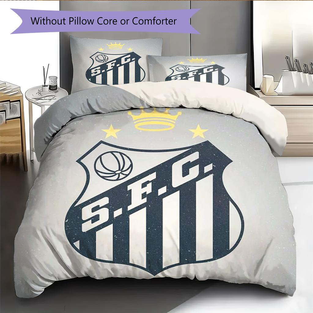 Santos FC Pattern Bedding Home Decoration Birthday Gift (1 * duvet cover + 2 * pillowcase, without core)