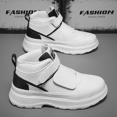 Cold Sticky Men's Shoes Autumn and Winter Trend Velcro High Top Green Sports Thick Bottom Leisure Personality Student Small