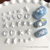 1Box/36pcs Shimmering Pearls White Resin Nail Charms Starfish And Shell Decorations For Party Wedding Nail Art Designs