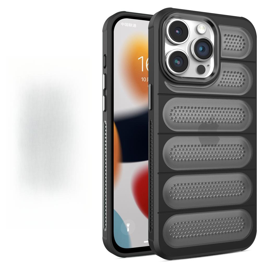 Applicable To IPhone16proMax Frosted Breathable Heat Dissipation Hole Mobile Phone Case Apple 15 Anti-fall Mesh Shell 14 Protective Cover