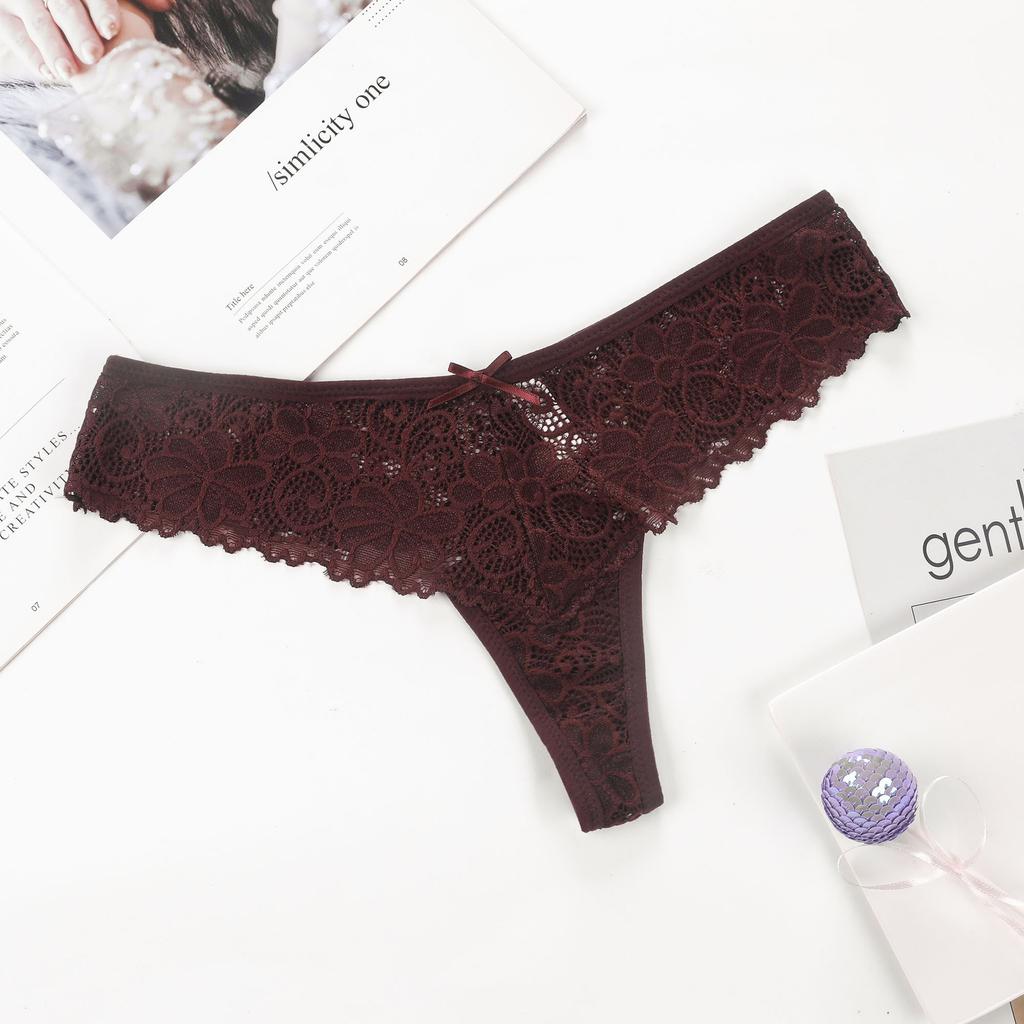 Sexy Panties Lace Underwear Women's T-pants Low Waist Large Size Traceless Lace Thong