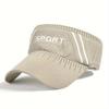 1pc Letter Pattern Sport Sun Visor Hat, Empty Top Breathable Elastic Sun Hat for Golf Tennis Fishing