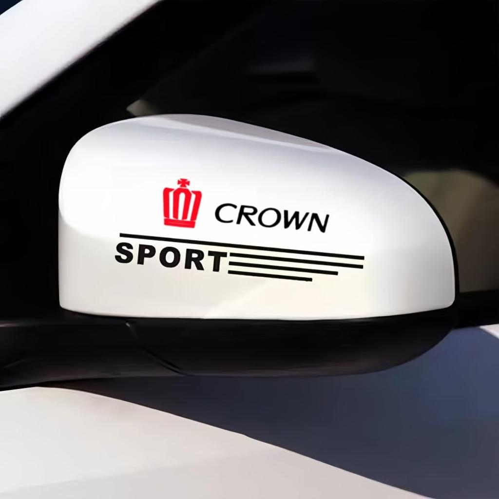 Applicable to Crown: Car mirror, car rearview mirror, side mirror, side mirror sticker, 2 pieces (black, crown)